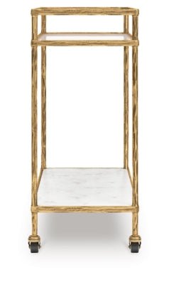 Plattfield Bar Cart - Gold Bar Cart modern furniture Contempo Furniture