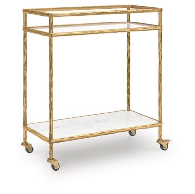 Plattfield Bar Cart - Gold Bar Cart modern furniture Contempo Furniture