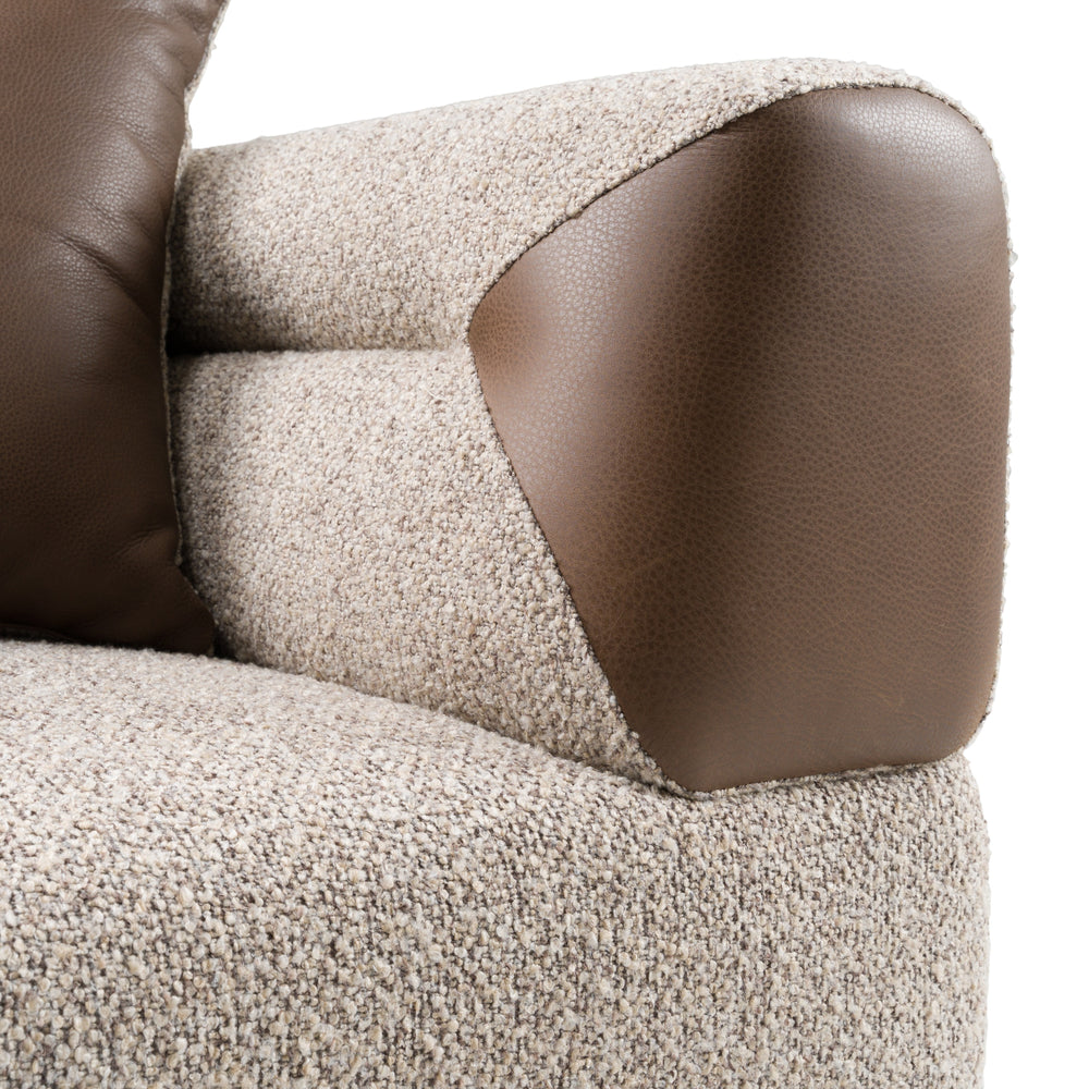 Plume - Modern Brown Fabric Sofa - View 6