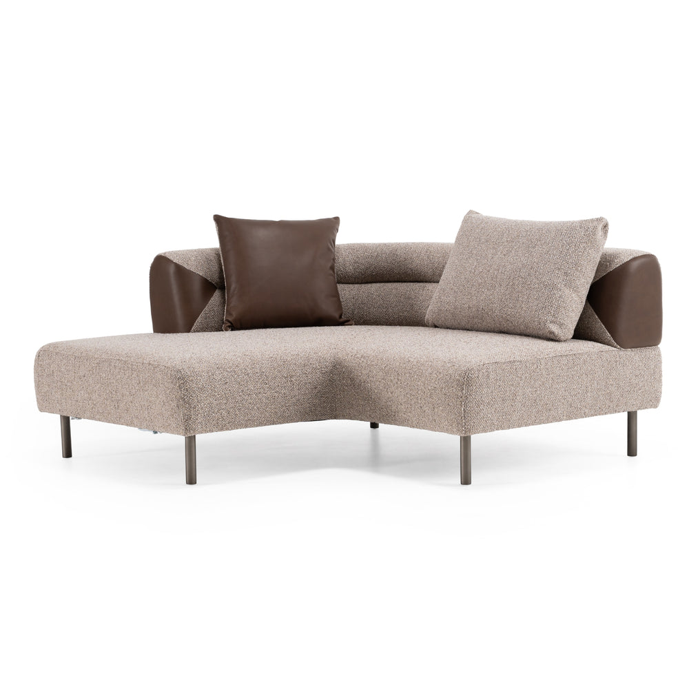 Plume - Modern Brown Fabric Sectional Sofa - View 10