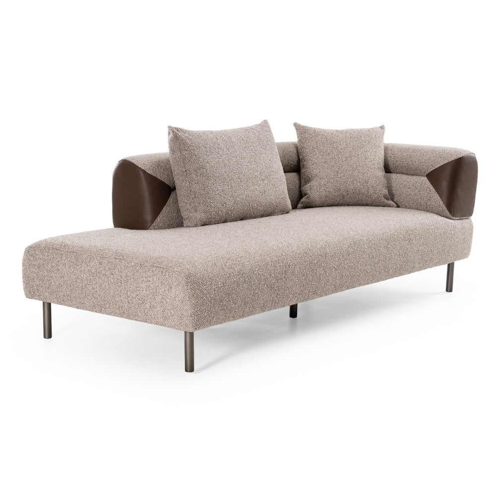 Plume - Modern Brown Fabric Sectional Sofa - View 12