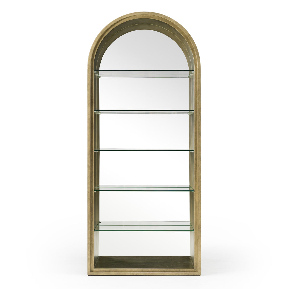 Poise - Modern Antique Brass + Mirror Bookcase