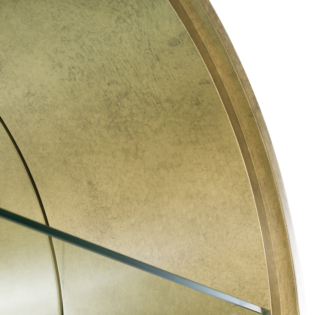 Poise - Modern Antique Brass + Mirror Bookcase
