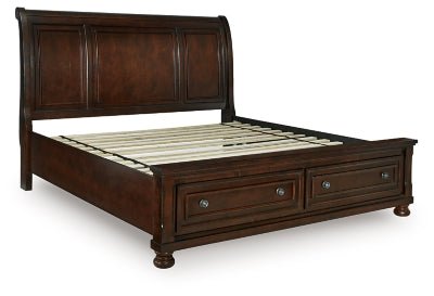 Porter California King Sleigh Storage Bed - Dark Brown Storage Bed modern furniture Contempo Furniture