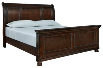 Porter King Sleigh Bed - Dark Brown Sleigh Bed modern furniture Contempo Furniture