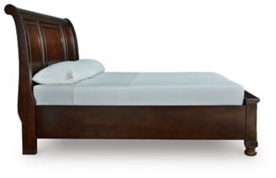 Porter King Sleigh Storage Bed - Dark Brown Storage Bed modern furniture Contempo Furniture