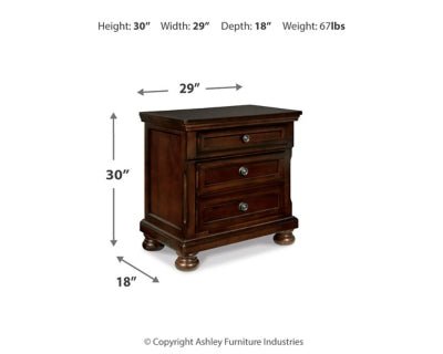Porter Nightstand - Dark Brown Accent Nightstand modern furniture Contempo Furniture