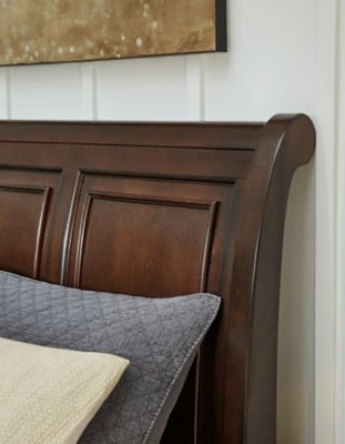 Porter Queen Sleigh Storage Bed - Dark Brown Storage Bed modern furniture Contempo Furniture