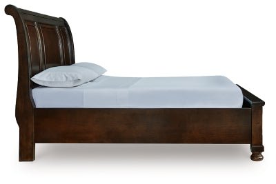 Porter Queen Sleigh Storage Bed - Dark Brown Storage Bed modern furniture Contempo Furniture