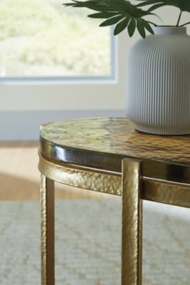 Porterville Accent Table - Gold Accent Table modern furniture Contempo Furniture