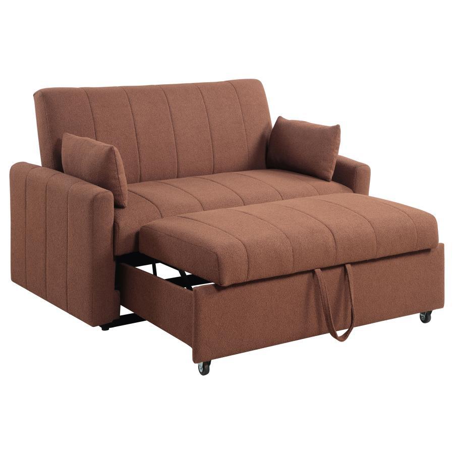 Portland - Boucle Upholstered Sleeper Sofa Bed - Copper Sleeper Sofa modern furniture Contempo Furniture