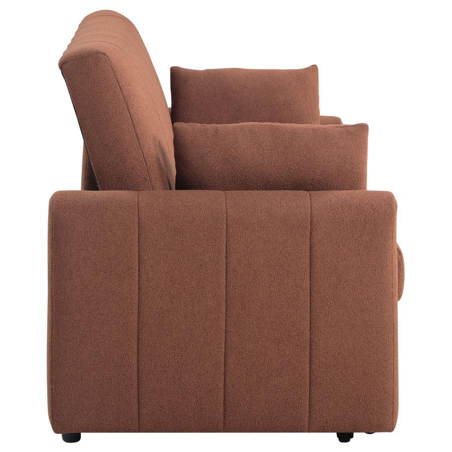 Portland - Boucle Upholstered Sleeper Sofa Bed - Copper Sleeper Sofa modern furniture Contempo Furniture