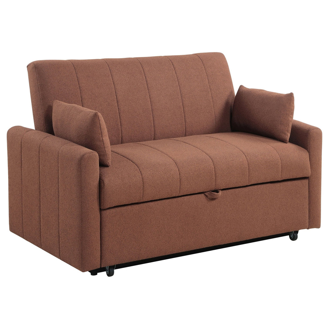 Portland - Boucle Upholstered Sleeper Sofa Bed - Copper Sleeper Sofa modern furniture Contempo Furniture