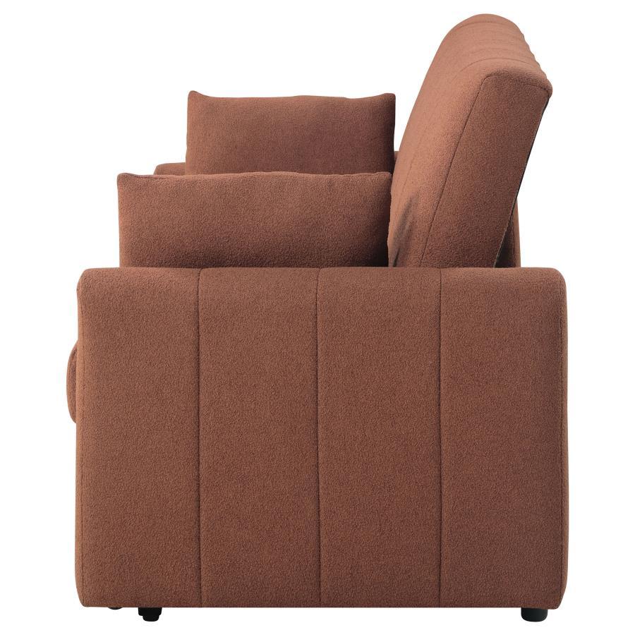 Portland - Boucle Upholstered Sleeper Sofa Bed - Copper Sleeper Sofa modern furniture Contempo Furniture