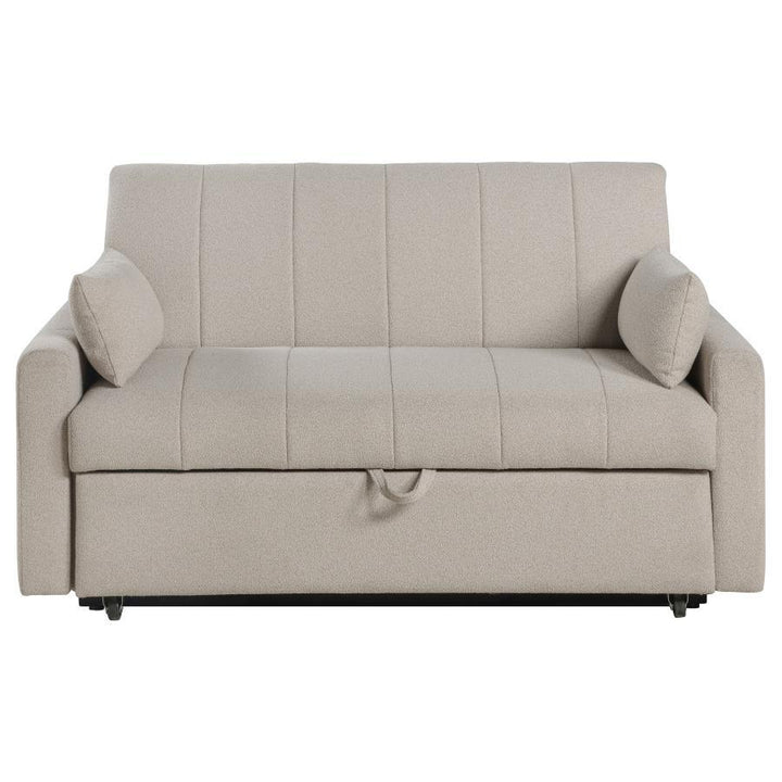 Portland - Boucle Upholstered Sleeper Sofa Bed - Latte Sleeper Sofa modern furniture Contempo Furniture