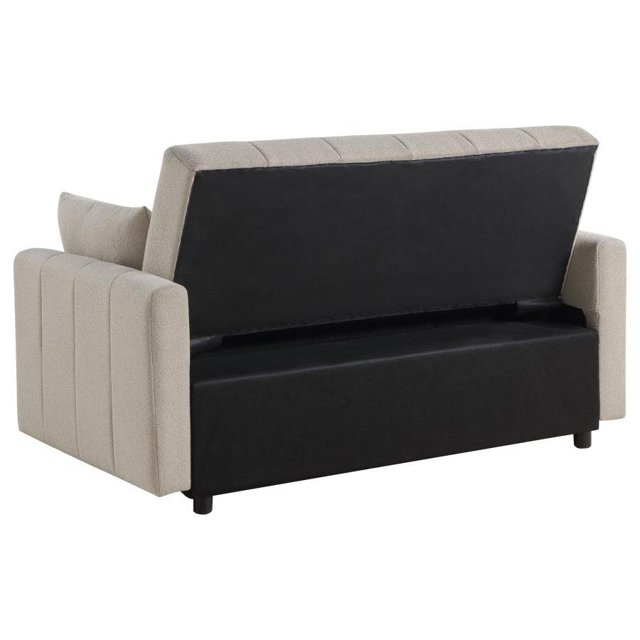 Portland - Boucle Upholstered Sleeper Sofa Bed - Latte Sleeper Sofa modern furniture Contempo Furniture