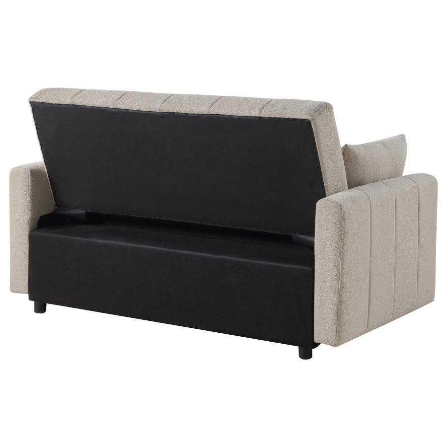 Portland - Boucle Upholstered Sleeper Sofa Bed - Latte Sleeper Sofa modern furniture Contempo Furniture