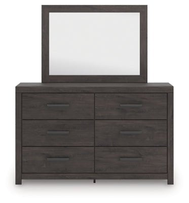 Prendonea Dresser and Mirror - Dark Gray Dresser &amp; Mirror modern furniture Contempo Furniture
