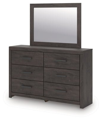 Prendonea Dresser and Mirror - Dark Gray Dresser &amp; Mirror modern furniture Contempo Furniture