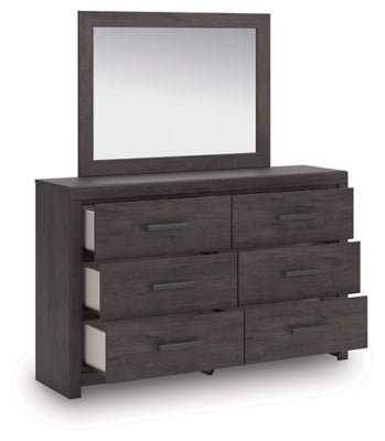 Prendonea Dresser and Mirror - Dark Gray Dresser &amp; Mirror modern furniture Contempo Furniture