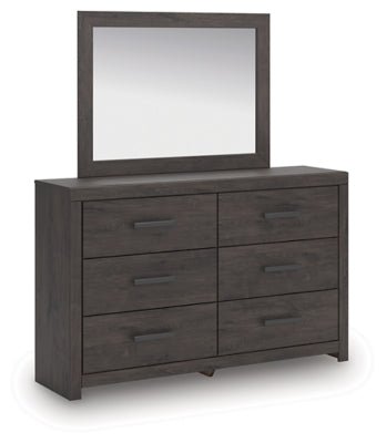 Prendonea Dresser and Mirror - Dark Gray Dresser & Mirror modern furniture Contempo Furniture