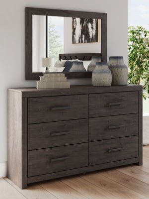Prendonea Dresser and Mirror - Dark Gray Dresser & Mirror modern furniture Contempo Furniture