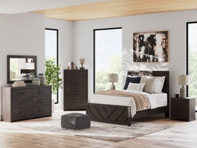 Prendonea Full Panel Bed - Dark Gray Panel Bed modern furniture Contempo Furniture