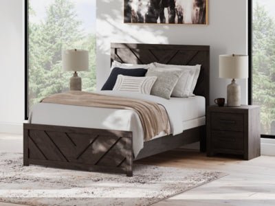 Prendonea Full Panel Bed - Dark Gray Panel Bed modern furniture Contempo Furniture