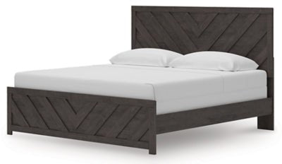 Prendonea King Panel Bed - Dark Gray Panel Bed modern furniture Contempo Furniture