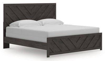 Prendonea King Panel Bed - Dark Gray Panel Bed modern furniture Contempo Furniture