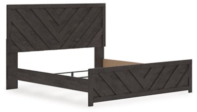 Prendonea King Panel Bed - Dark Gray Panel Bed modern furniture Contempo Furniture