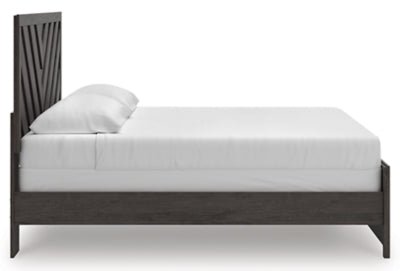 Prendonea King Panel Bed - Dark Gray Panel Bed modern furniture Contempo Furniture