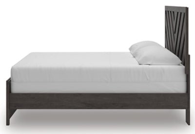 Prendonea King Panel Bed - Dark Gray Panel Bed modern furniture Contempo Furniture