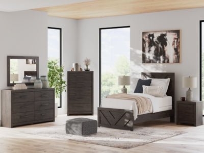 Prendonea Nightstand - Dark Gray Accent Nightstand modern furniture Contempo Furniture