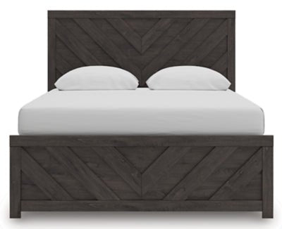 Prendonea Queen Panel Bed - Dark Gray Panel Bed modern furniture Contempo Furniture