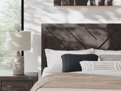 Prendonea Queen Panel Bed - Dark Gray Panel Bed modern furniture Contempo Furniture