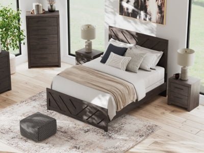 Prendonea Queen Panel Bed - Dark Gray Panel Bed modern furniture Contempo Furniture