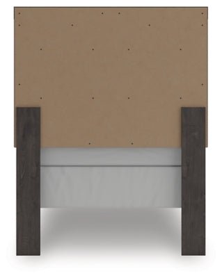 Prendonea Twin Panel Bed - Dark Gray Panel Bed modern furniture Contempo Furniture