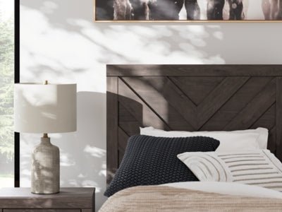 Prendonea Twin Panel Bed - Dark Gray Panel Bed modern furniture Contempo Furniture