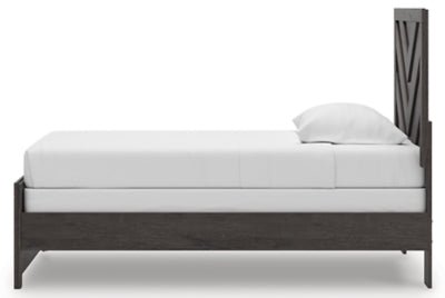 Prendonea Twin Panel Bed - Dark Gray Panel Bed modern furniture Contempo Furniture
