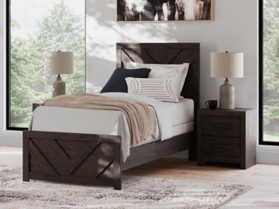 Prendonea Twin Panel Bed - Dark Gray Panel Bed modern furniture Contempo Furniture