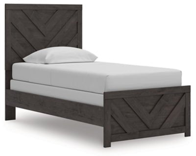 Prendonea Twin Panel Bed - Dark Gray Panel Bed modern furniture Contempo Furniture