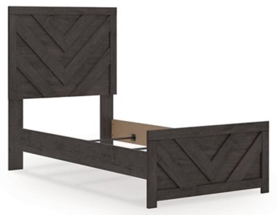 Prendonea Twin Panel Bed - Dark Gray Panel Bed modern furniture Contempo Furniture