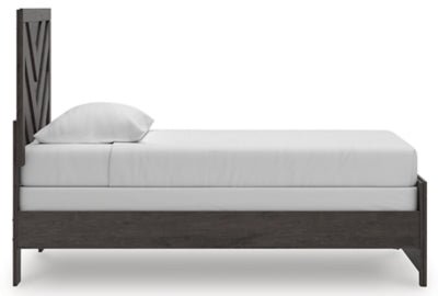 Prendonea Twin Panel Bed - Dark Gray Panel Bed modern furniture Contempo Furniture