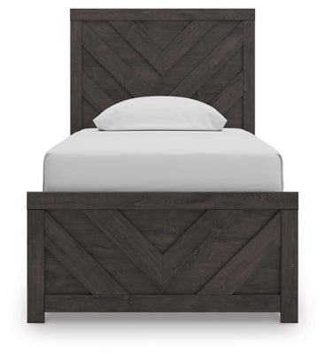 Prendonea Twin Panel Bed - Dark Gray Panel Bed modern furniture Contempo Furniture