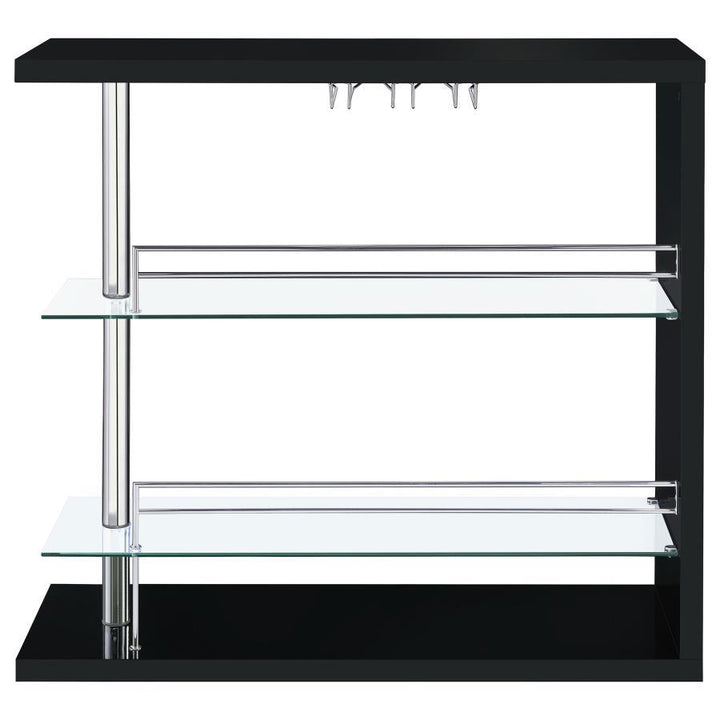 Prescott - Rectangular Home Wine Table - Black High Gloss Home Bars modern furniture Contempo Furniture