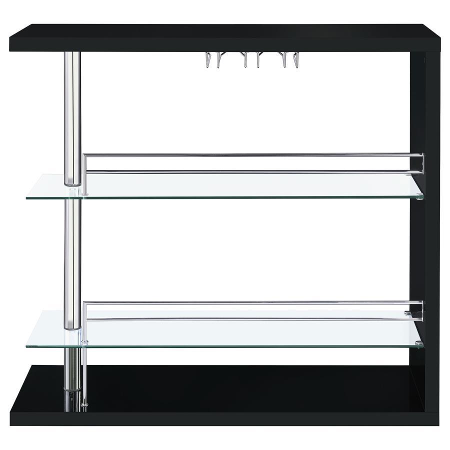 Prescott - Rectangular Home Wine Table - Black High Gloss Home Bars modern furniture Contempo Furniture