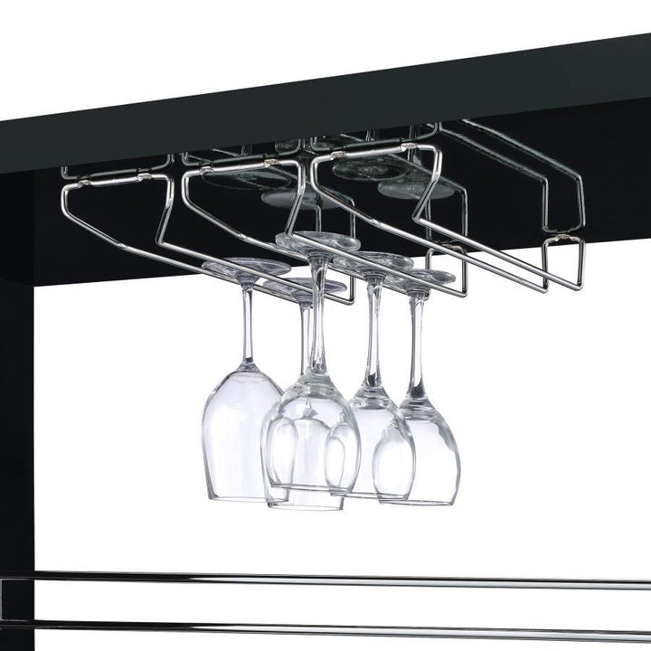 Prescott - Rectangular Home Wine Table - Black High Gloss Home Bars modern furniture Contempo Furniture