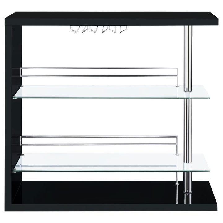 Prescott - Rectangular Home Wine Table - Black High Gloss Home Bars modern furniture Contempo Furniture