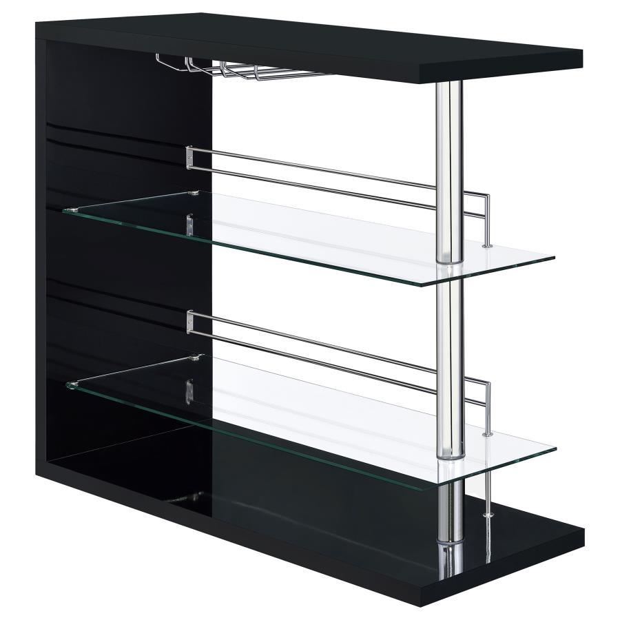Prescott - Rectangular Home Wine Table - Black High Gloss Home Bars modern furniture Contempo Furniture